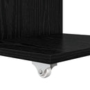 Sidebord med hjul Sort eg 40 x 35 x 60 cm Konstrueret træ