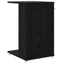 Sidebord med hjul Sort eg 40 x 35 x 60 cm Konstrueret træ