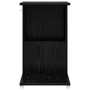 Sidebord med hjul Sort eg 40 x 35 x 60 cm Konstrueret træ