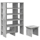 Sko skab med hylde 2 pcs Beton Grå Konstrueret træ