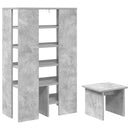 Sko skab med hylde 2 pcs Beton Grå Konstrueret træ