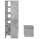 Sko skab med hylde 2 pcs Beton Grå Konstrueret træ