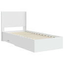Sengestel med opbevaring og hovedgærde Hvid 90 x 190 cm