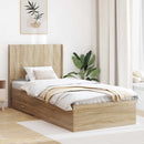 Sengestel med opbevaring og hovedgærde Sonoma-eg 75 x 190 cm