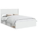 Sengestel med opbevaring og hovedgærde Hvid 120 x 190 cm
