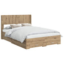 Sengestel med opbevaring og hovedgærde Artisan-eg 120 x 190 cm