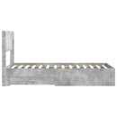 Sengestel med opbevaring og hovedgærde Betongrå 100 x 200 cm