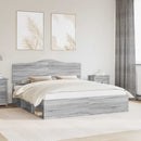 Sengestel Grå Sonoma 200 x 200 cm Massiv fyrretræ