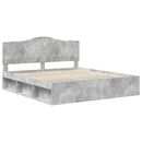 Sengestel med hovedgærde Beton 180 x 200 cm Massiv fyrretræ