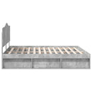 Sengestel med hovedgærde Beton 180 x 200 cm Massiv fyrretræ