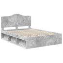 Sengestel med hovedgærde Beton 160 x 200 cm Massiv fyrretræ