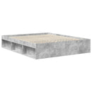 Sengestel med hovedgærde Beton 160 x 200 cm Massiv fyrretræ
