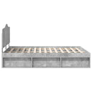 Sengestel med hovedgærde Beton 140 x 190 cm Massiv fyrretræ