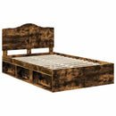 Sengestel med hovedgærde Røget eg 135 x 190 cm Massiv fyrretræ