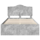 Sengestel med hovedgærde Beton 120 x 200 cm Massiv fyrretræ