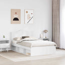 Sengestel med hovedgærde Hvid 120 x 190 cm Massiv fyrretræ