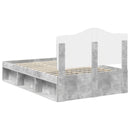 Sengestel med hovedgærde Beton 120 x 190 cm Massiv fyrretræ