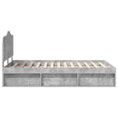Sengestel med hovedgærde Beton 120 x 190 cm Massiv fyrretræ