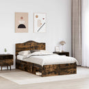 Sengestel med hovedgærde Røget eg 120 x 190 cm Massiv fyrretræ