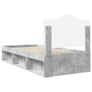 Sengestel med hovedgærde Beton 90 x 200 cm Massiv fyrretræ