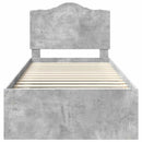 Sengestel med hovedgærde Beton 90 x 200 cm Massiv fyrretræ