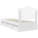Sengestel med hovedgærde Hvid 75 x 190 cm Massiv fyrretræ