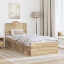 Sengestel med hovedgærde Sonoma eg 75 x 190 cm Massiv fyrretræ
