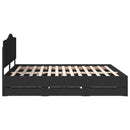 Sengestel med skuffe Sort 200 x 200 cm Ingeniørtræ
