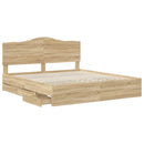 Sengestel med skuffe Sonoma eg 200 x 200 cm Ingeniørtræ