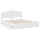 Sengestel med skuffe Hvid 180 x 200 cm Ingeniørtræ