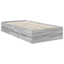 Sengestel med skuffe Grå Sonoma 90 x 190 cm Ingeniørtræ
