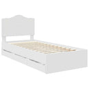 Sengestel med skuffe Hvid 75 x 190 cm Ingeniørtræ