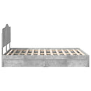 Opbevaringsseng Beton Grå 150 x 200 cm Konstrueret træ
