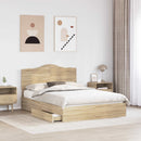 Opbevaringsseng Sonoma eg 140 x 190 cm Konstrueret træ