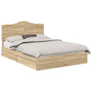 Opbevaringsseng Sonoma eg 140 x 190 cm Konstrueret træ