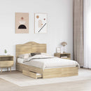 Opbevaringsseng Sonoma eg 135 x 190 cm Konstrueret træ