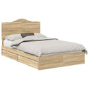 Opbevaringsseng Sonoma eg 135 x 190 cm Konstrueret træ