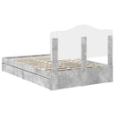 Opbevaringsseng Beton Grå 135 x 190 cm Konstrueret træ