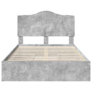 Opbevaringsseng Beton Grå 135 x 190 cm Konstrueret træ
