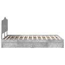 Opbevaringsseng Beton Grå 135 x 190 cm Konstrueret træ