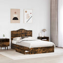 Opbevaringsseng Røget eg 135 x 190 cm Konstrueret træ