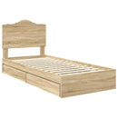 Opbevaringsseng Sonoma eg 100 x 200 cm Konstrueret træ