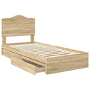 Opbevaringsseng Sonoma eg 100 x 200 cm Konstrueret træ
