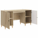 Bord med hylde Sonoma-eg 142,5 x 50 x 75 cm Konstrueret træ
