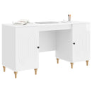 Bord med hylde Gloss Hvid 142,5 x 50 x 75 cm Konstrueret træ