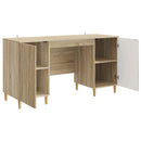 Bord med hylde Sonoma-eg 142,5 x 50 x 75 cm Konstrueret træ
