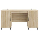 Bord med hylde Sonoma-eg 142,5 x 50 x 75 cm Konstrueret træ