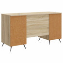 Bord med hylde Sonoma-eg 142,5 x 50 x 75 cm Konstrueret træ