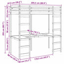 Hemsengramme Naturfarvet 90 x 200 cm Massiv fyrretræ