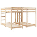 Trippel køjesengramme Naturfarvet 80 / 200 x 200 cm